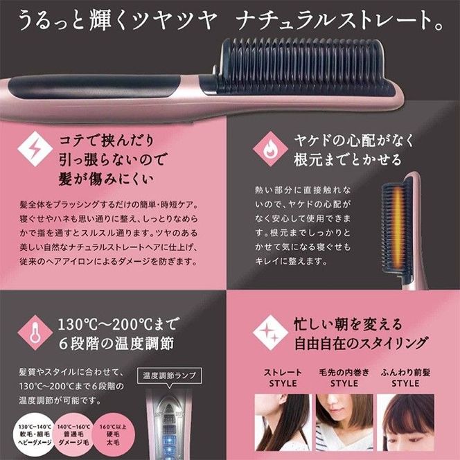 ヘアコームアイロン クイックストレート ヘアアイロン アイロン コームアイロン ストレートアイロン ヘアケア ヘアケア用品 電化製品 美容