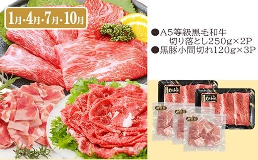 定期便(3回配送)黒毛和牛・黒豚&薩摩の甘エビ　DD5-0002 【1573827】