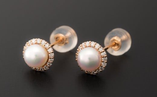 【真珠】【希望の光 ･大人シンプルモダン】5.2mm アコヤ真珠ピアス K18  P-185