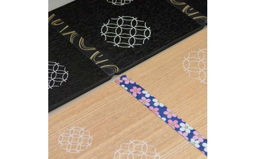 茶道具 お手前セット IPPUKU飾り折 黒掻合 花七宝 SR-1162 お茶道具 一式 セット アクリル木製展開箱 茶椀 棗 菓子皿 茶杓 茶筅筒 茶筅 贈り物 ギフト F6P-0981