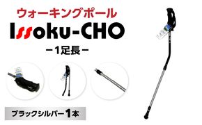 【R17007】ウォーキングポール Issoku-CHO（1足長） ブラックシルバー 1本