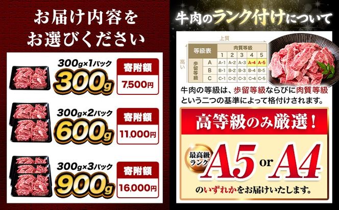 牛肉 A4～A5等級 黒毛和牛 切り落とし くまもと黒毛和牛 上 カルビ 焼肉切り落とし 300g 600g 900g《60日以内に出荷予定(土日祝除く)》熊本県 長洲町 上カルビ 焼肉用 焼肉 肉 お肉 和牛 A5 A4 300g 小分け---ng_fzyoukbyk_60d_r7_7500_300g---
