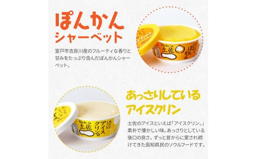 【CF-R7hbk】TKA014　Made in 土佐のアイスクリンと柑橘シャーベットセット／高知を代表する素朴で懐かしい味のアイス「アイスクリン。」と土佐文旦・ゆずなどの柑橘類のジューシーな味わいの3種を組み合わせたギフトセット。2022 食べ物 詰め合わせ プレゼント 人気