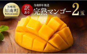 マンゴー 【令和8年発送】【訳あり】宮崎県産完熟マンゴー（ご自宅用）　完熟マンゴー2玉 【 果物 フルーツ マンゴー 宮崎県産 みやざきマンゴー 訳あり 先行予約 数量限定 期間限定 】[C03708]
