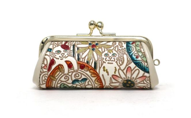 【文庫屋大関】印鑑ケース かくれんぼ猫【皮革工芸品】 革製品 工芸品 民芸品 牛革 小物入れ お祝い ギフト プレゼント 墨田区 東京都