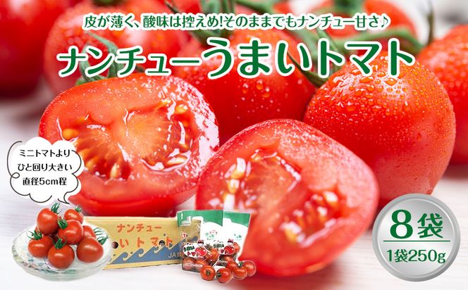 1013.【先行予約】【ＪＡ】ナンチューうまいトマト（中玉トマト）　A・250ｇ×8袋　※着日指定不可　※離島への配送不可　※2026年9月上旬頃～10月末頃に順次発送予定 313726_BN021
