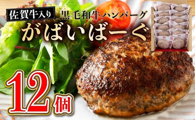 《2025年6月配送》老舗55年【佐賀牛入】黒毛和牛ハンバーグ がばいばーぐ 12個　B-1086-I