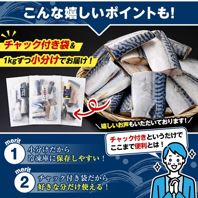 訳あり・傷あり ご家庭用さば切身パック(計1kg・昆布鯖) サバ 鯖 海産物 海鮮 おかず 惣菜 焼き魚 切り身 ジップロック チャック付き袋 簡単調理 【グローバルフーズ】akn061-31