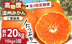 【2024年12月〜発送】【大満足！ 2回 定期便 】高糖度温州みかん約10kg （計約20kg） / みかん 南島原市 / 南島原果物屋 [SCV002]