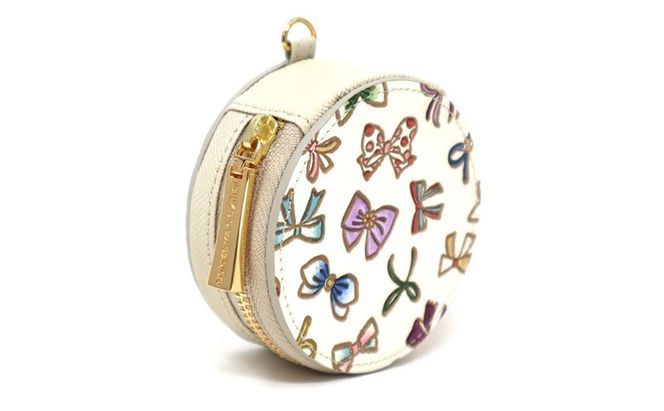 【文庫屋大関】マカロンポーチ プチリボン【皮革工芸品】 ポーチ ミニポーチ 小物入れ アクセサリー入れ イヤホン入れ 収納 保管ケース 手のひらサイズ  本革 革 皮革 工芸品 工芸 雑貨 ギフト プレゼント 日本製 東京