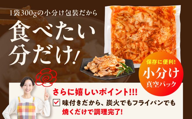 やみつき豚ホルモン!3kg!真空小分けパック!_LG8-3303_(都城市) 国産豚 ホルモン 味付き 300g 10P 3kg 小分け 真空パック おつまみ 焼くだけ 簡単調理 豚肉