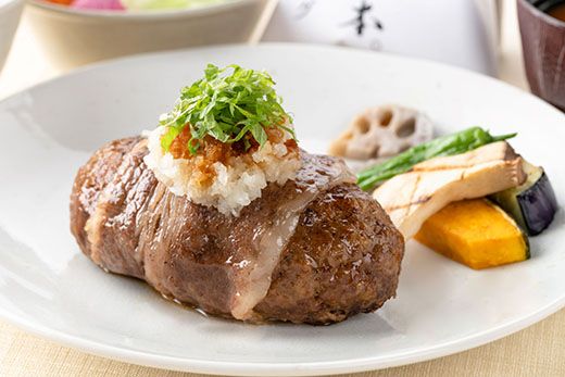【カネ吉山本】近江牛包みハンバーグ6個（デミソース・ポン酢ソース付き）【Y150W】
