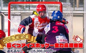 【50周年記念】長ぐつアイスホッケー全力応援寄附（返礼品なし・5,000,000円〜） 北海道 釧路町 釧路超 長靴アイスホッケー アイスホッケー 寄付 応援 支援 共感型ni05　121-7777-005