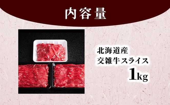 北海道産交雑牛スライス１kg BHRJ032