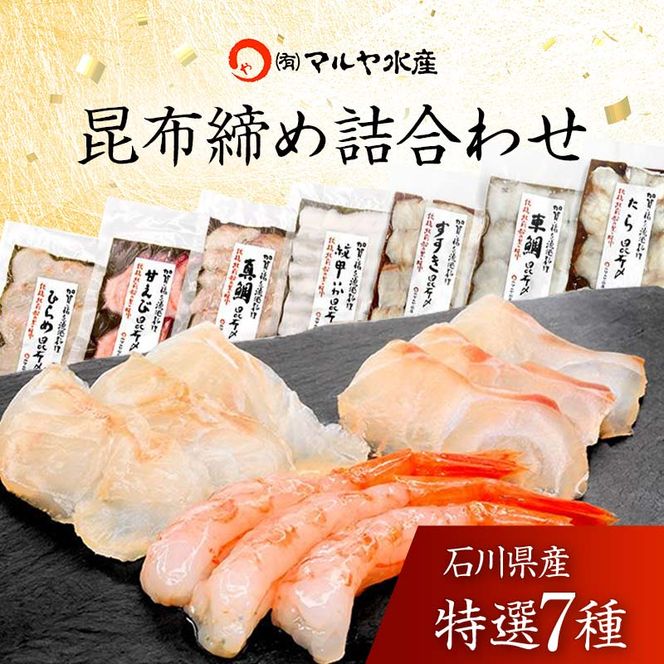 石川県・加賀市 昆布締め 刺身 おまかせ 7種 詰合せ 復興　震災　コロナ【能登半島地震復興支援】 北陸新幹線 F6P-1890