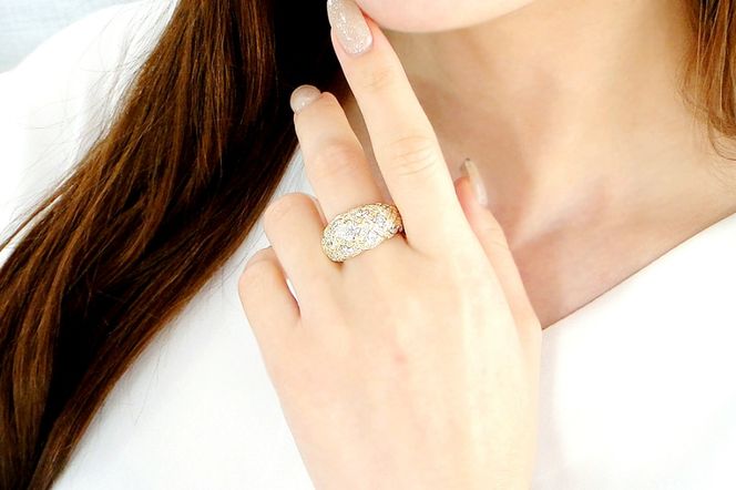 K18YG ダイヤモンド リング 中石 Gカラー VS2 VG 0.54ct【2.9ct】【中石 中央宝石研究所ソーティング付】 CSR0364-18Y SWAV075