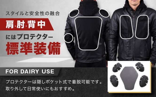 【デグナー】レザーフーディージャケット＜ブラック XLサイズ＞｜京都 バイクギア 人気ブランド バイク [24WJ-5]［ レザージャケット 革ジャン フード付き おしゃれ かっこいい 人気 おすすめ 革 レザー ヴィンテージ ツーリング ライダー バイカー 通販 送料無料 ふるさと納税 ］ 261009_A-JR181VC03