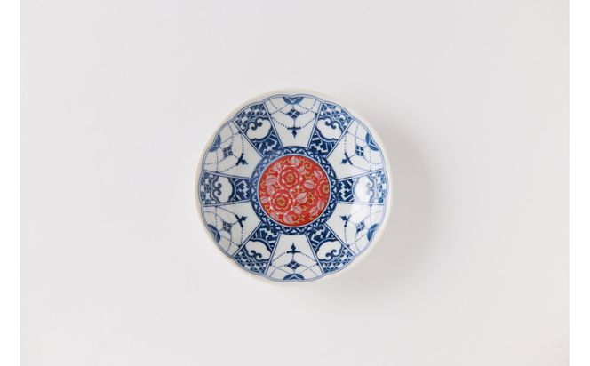 ４号皿揃　染付瓔珞文時代画風 172111_CY4007