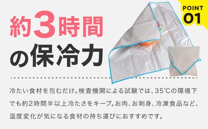 099H4979 ORIBA 保冷ふろしき40（小）ブルー【風呂敷 ふろしき 保冷バッグ エコバッグ 日用品 雑貨 鞄 かばん 夏 保冷 ALOHAS】