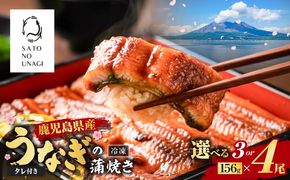 ＜選べる3or4尾＞鹿児島県産うなぎ蒲焼（1尾156g以上）　K379-002_SKU