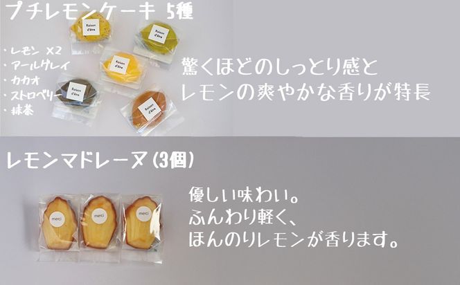 プチレモンケーキ5種6個＆レモンマドレーヌ3個 9個入り詰め合わせセット レモンケーキ マドレーヌ 焼き菓子 洋菓子 スイーツ 詰め合わせ セット アソート 個包装 ギフト