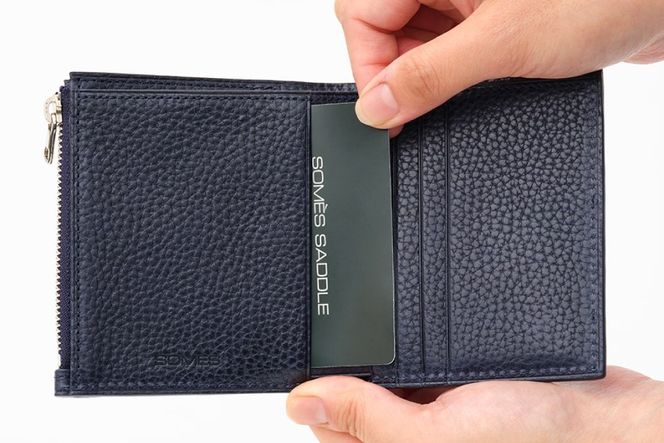 SOMES 二つ折り財布 （ネイビー）GL-10 [ソメスサドル 北海道 砂川市 12260817-a] ソメス 財布 メンズ レディース 二つ折り 二つ折 2つ折り 本革 革 革製品 レザー ウォレット サイフ さいふ somes saddle