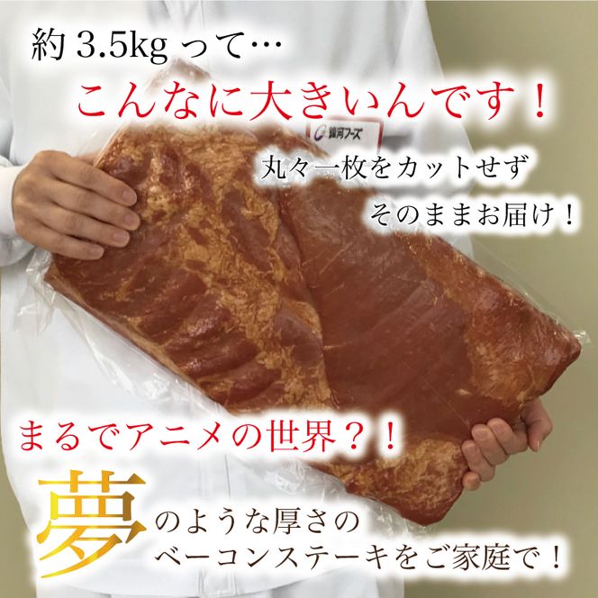 原木ベーコン3.5kg ／ JASバラベーコン原木 業務用 原木ベーコン ベーコン ブロック 豚ばら肉 BBQ 【945】