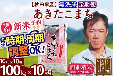 ※令和6年産 新米予約※《定期便10ヶ月》秋田県産 あきたこまち 100kg【無洗米】(10kg袋) 2024年産 お届け時期選べる お届け周期調整可能 隔月に調整OK お米 みそらファーム|msrf-31710