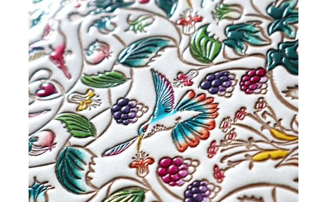 【文庫屋大関】パーソナルホルダー　ハチドリの憂鬱【皮革工芸品】 民芸品 雑貨 日用品 文房具 革小物 牛革 ファイル ケース 