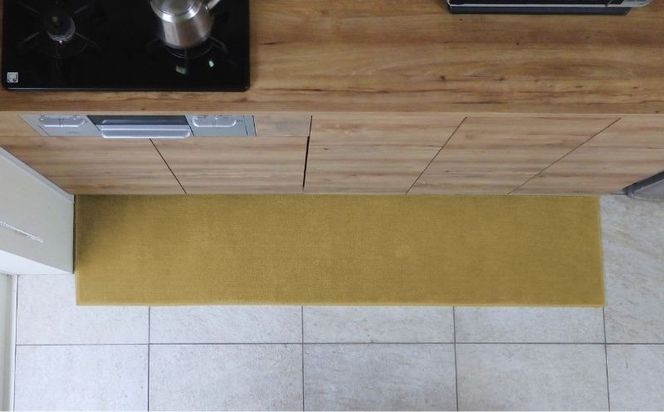 diw0079 北欧風キッチンマット ラグマットタイプ 45×210cm ノーマル型 ゴールド 抗菌防臭 SEK 織人しきもの屋工房