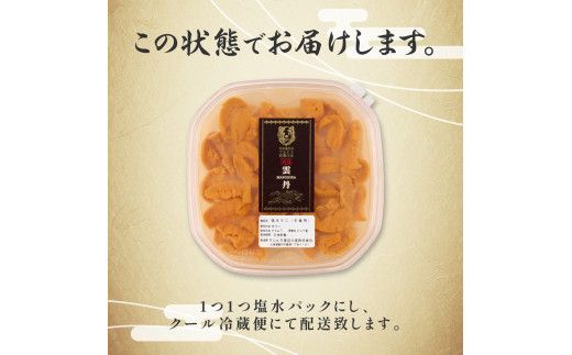 うに 無添加 極上 エゾバフンウニ 生うに 塩水パック 100g 塩水 ミョウバン不使用 | 雲丹 ウニ 雲丹 高級 生ウニ 海産物 海鮮 米 と ウニ丼 うに丼 人気 ふるさと納税 北海道 登別市