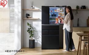 冷凍冷蔵庫 439L IRSN-HF44A-B ブラック 冷蔵庫 アイリスオーヤマ 400l以上 439l 冷凍冷蔵庫 冷凍室が大きい 冷凍室 ソフト冷凍 急速冷凍 自動製氷 ファン式 自動霜取り 観音開き 黒 おしゃれ 二人暮らし ファミリー 大型 省エネ 大凍量