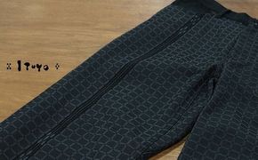 みんさー織 総手織りパンツ（楕円ヒチガーラ ブラック）LLサイズ AZ-64-1