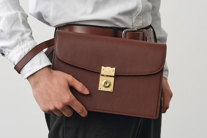 SOMES クラッチバッグ （ブラウン）EX-32 [ソメスサドル 北海道 砂川市 12260823-a] ソメス バッグ セカンドバッグ メンズ 本革 革 革製品 革鞄 革バッグ レザー somes saddle