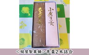 ＜槌屋製菓舗＞羊羹2本詰合 和菓子 デザート 抹茶 栗入り 蜜漬 北海道 小豆 黒砂糖 上品 紅色 セット 