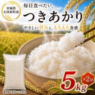 つきあかり 10kg（5kg×2袋） 令和8年産 新米 ブランド米 白米 精米 【小分け】 宮城県大河原町産