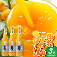 かねよし農園 田村みかんジュース 3本 セット【和歌山 ミカンジュース ストレート 果汁100%】_BP6011