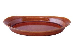 伊賀焼 耐熱アーモンドプレート ブラウン 大 ngtn0037