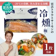 宮古トラウトサーモン 冷燻 極 1枚 トラウトサーモン サーモン 魚 魚介 魚介類 燻製 ご飯のお供 ごはんのお供 おつまみ おかず 冷凍 岩手 岩手県 宮古市