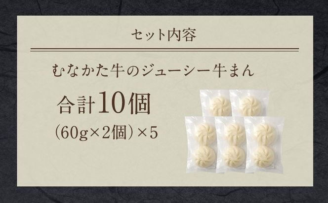 むなかた牛 ジューシー 牛まん 10個セット【すすき牧場】_HA0625