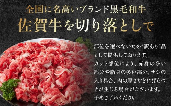 艶さし！【A4~A5】佐賀牛切り落とし 1kg (500g×2P)