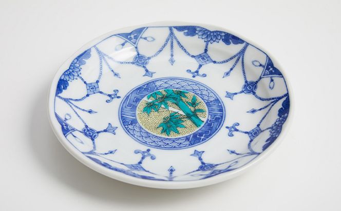 九谷焼 4.5号皿揃・吉田屋絵変り(５枚セット) a01 焼き物 民芸品 工芸品 インテリア 