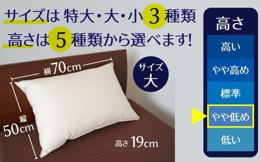 【高さが選べる】綿桂の羽毛枕 『 天使のダウンピロー 』ハイクラス(50×70cm) / やや低め 寝具 枕 ふかふか ホテル 睡眠改善 天使の羽毛枕 ダウンピロー H115-086