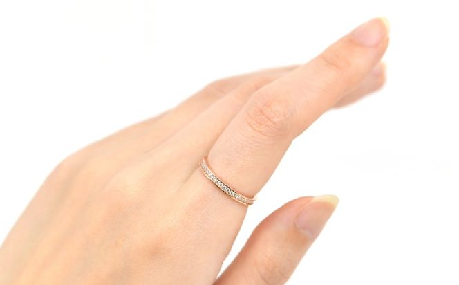 0.3ct フルエタニティリング  ピンクゴールド 管理番号RTJ-013  246-004-c