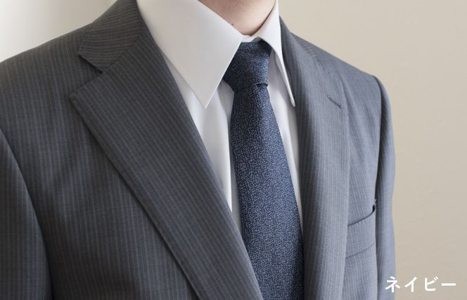 G3765 シルクネクタイ（杢柄　ネイビー）