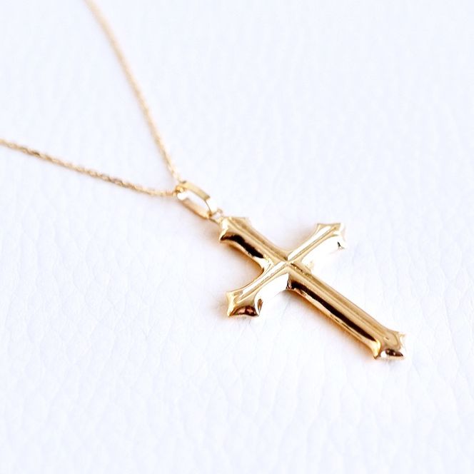 K18 18金 イエローゴールド 地金 クロス 十字架 ペンダント ネックレス 保証書付 CR-1 SWAD086