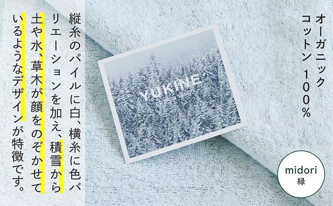 099H4001 SHINTO TOWEL「ユキネ・ミニバスタオル」midori（緑）2枚セット オーガニックコットン100%