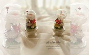 小さな ガラスドーム の 仏花 (2個セット) 花 フラワー 贈り物 ギフト 