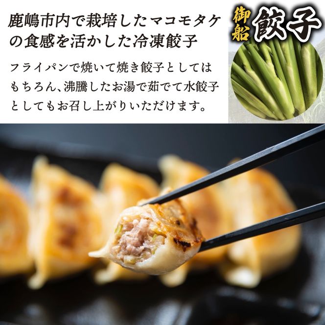御船餃子（70個入り）【マコモタケ ぎょうざ ギョウザ 焼き餃子 水餃子 冷凍 小分け パック 茨城県 鹿嶋市 ふるさと納税】（KNO-1）