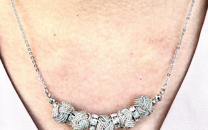 【※使用しない※】組紐ネックレスミニ小田巻5個八千代金 